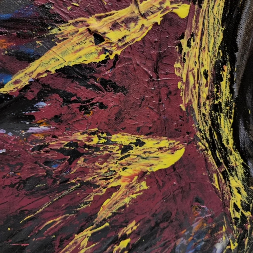 HANDCRAFTED Painting HANDPAINTED Abstract Artwork Stretch Canvas Wall Art Decor - Picture 8 of 17